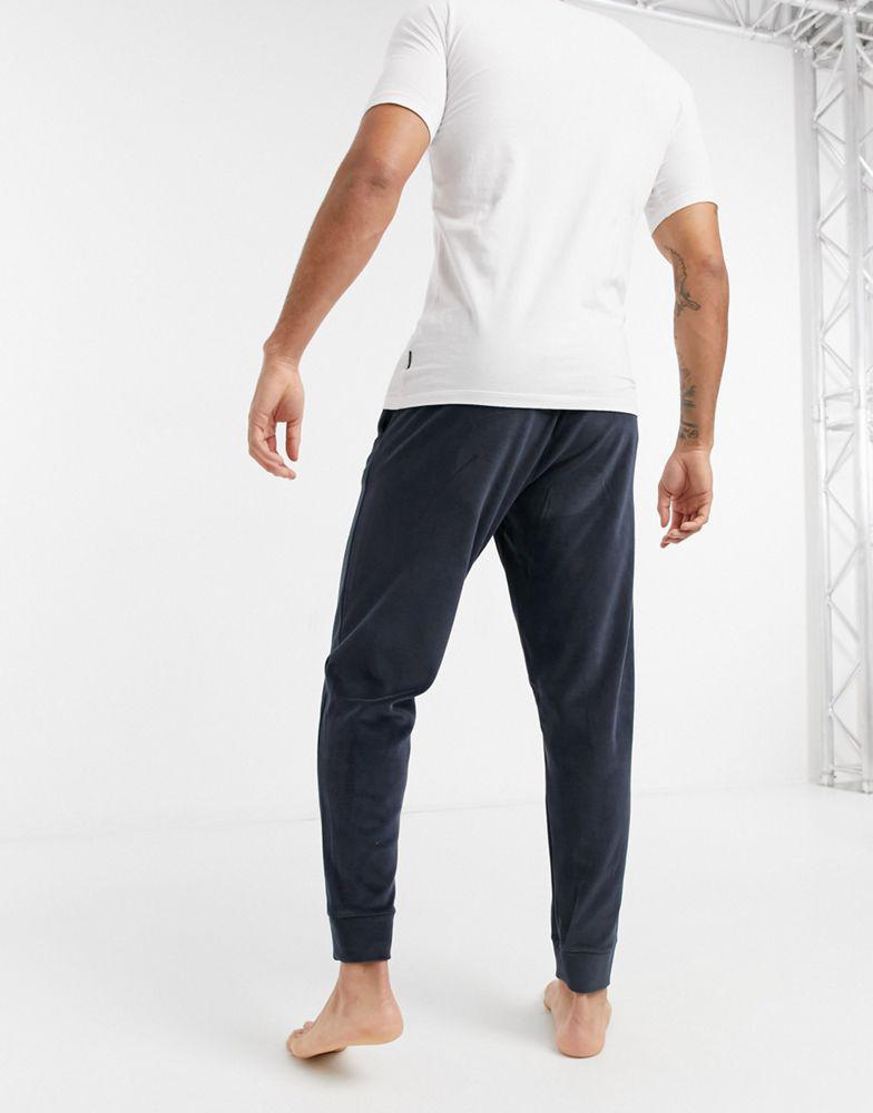 Tommy Hilfiger lounge velour navy joggers with logo waistband商品第2张图片规格展示