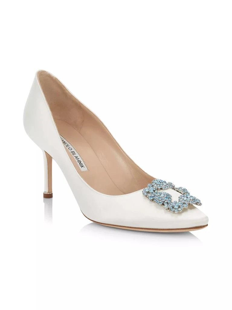 商品Manolo Blahnik|Hangisi 70MM Embellished Satin Pumps,价格¥8539,第2张图片详细描述