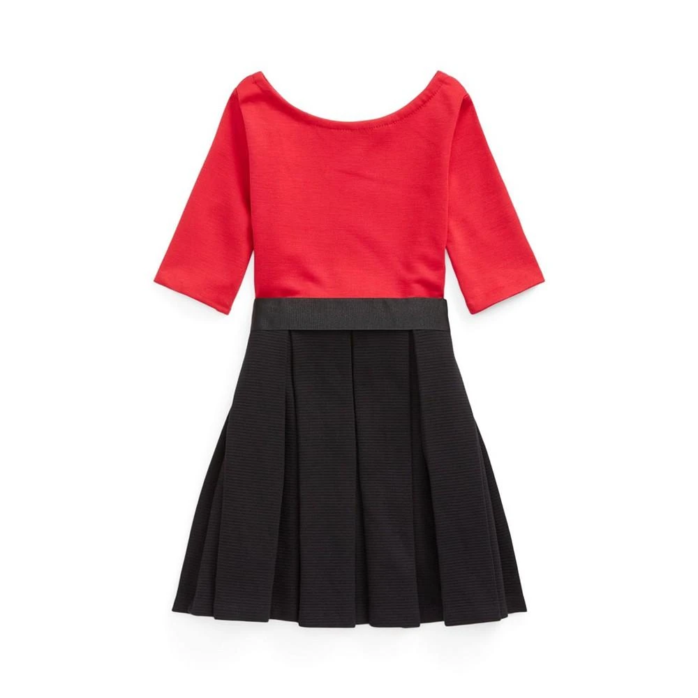 商品Ralph Lauren|Little and Toddler Girls Pleated Ponte Fit and Flare Dress,价格¥183,第2张图片详细描述
