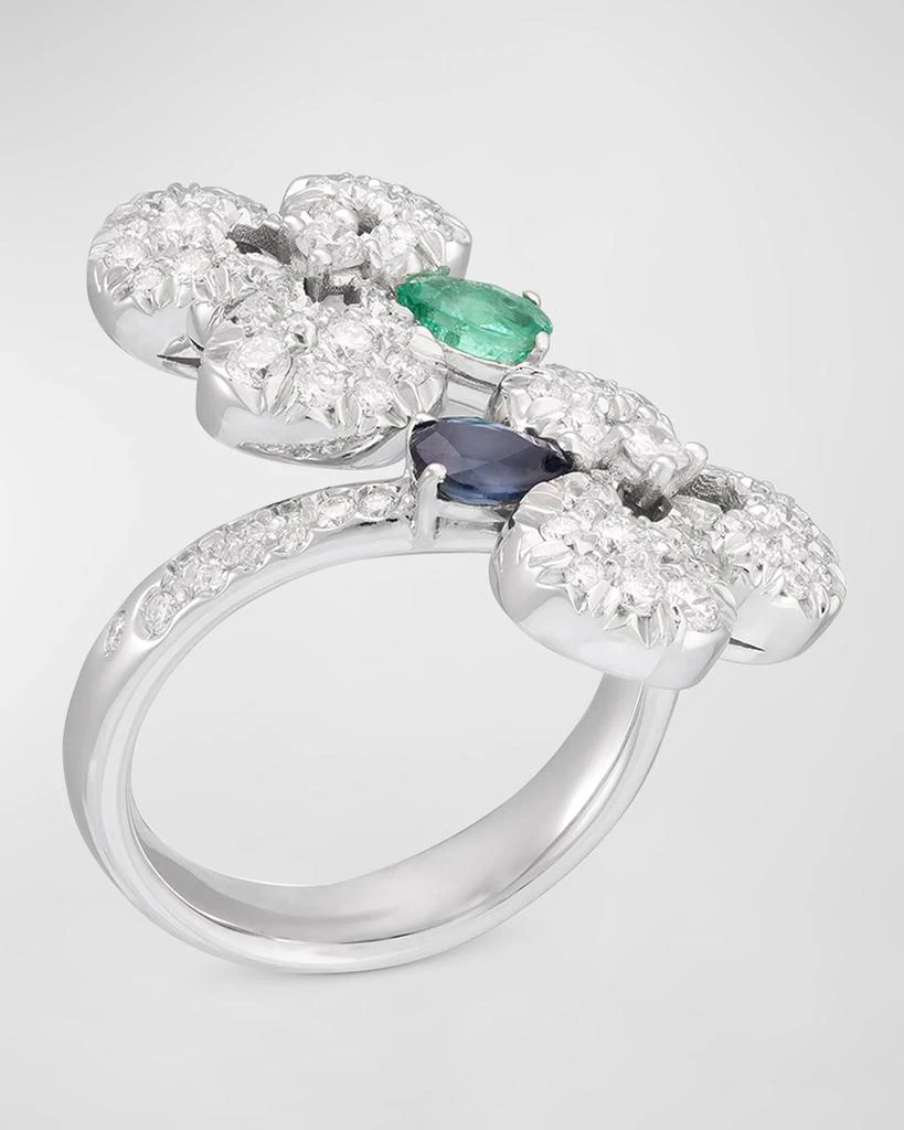 商品Miseno|18K White Gold Ischia Diamond, Emerald, and Sapphire Ring,价格¥60218,第2张图片详细描述