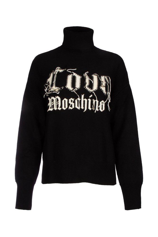 Love Moschino Logo Detailed High Neck Sweater商品第1张图片规格展示