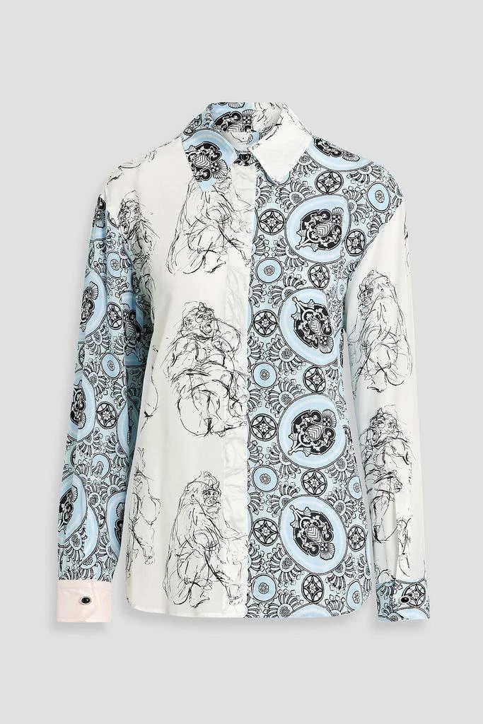 商品Burberry|Printed silk-crepe shirt,价格¥3705,第3张图片详细描述