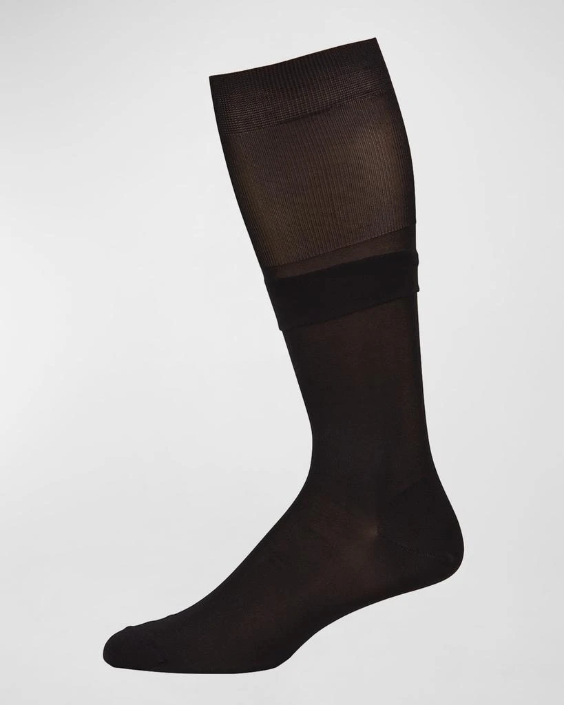 商品Neiman Marcus|Men's Over-Calf Silk Dress Socks,价格¥391,第1张图片