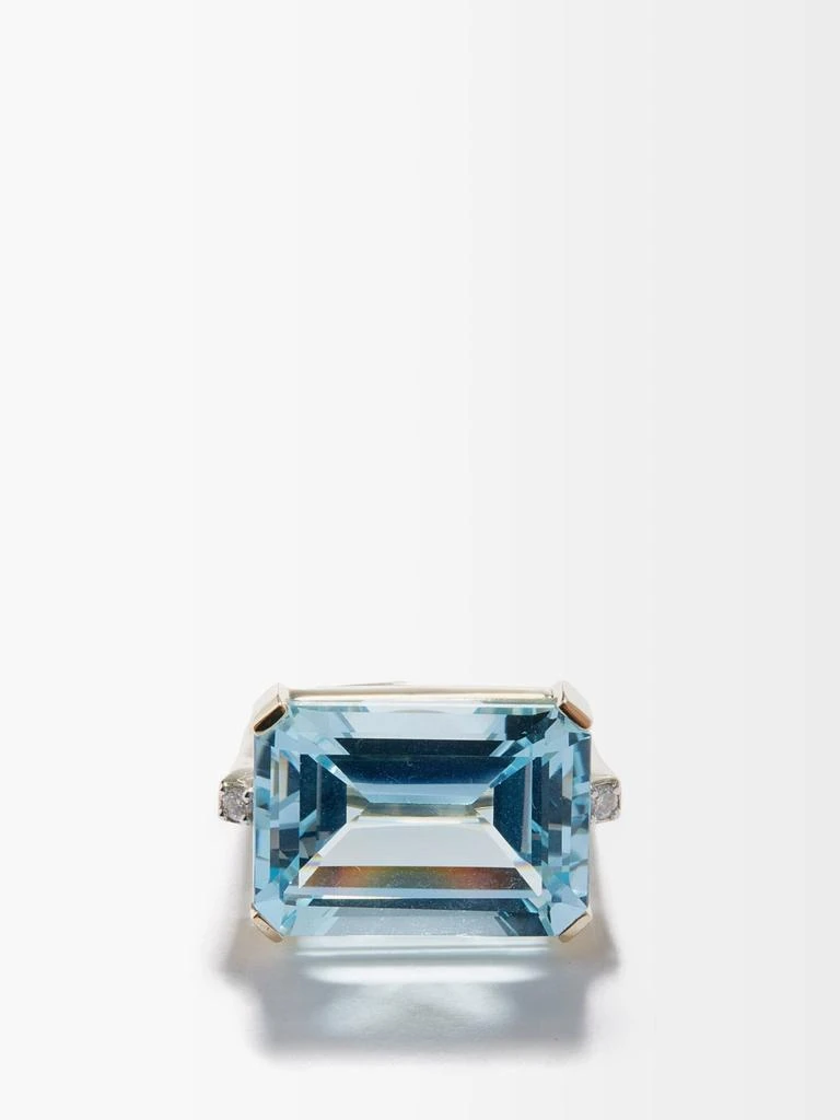 商品MATEO|East West diamond, topaz & 14kt gold ring,价格¥20373,第1张图片