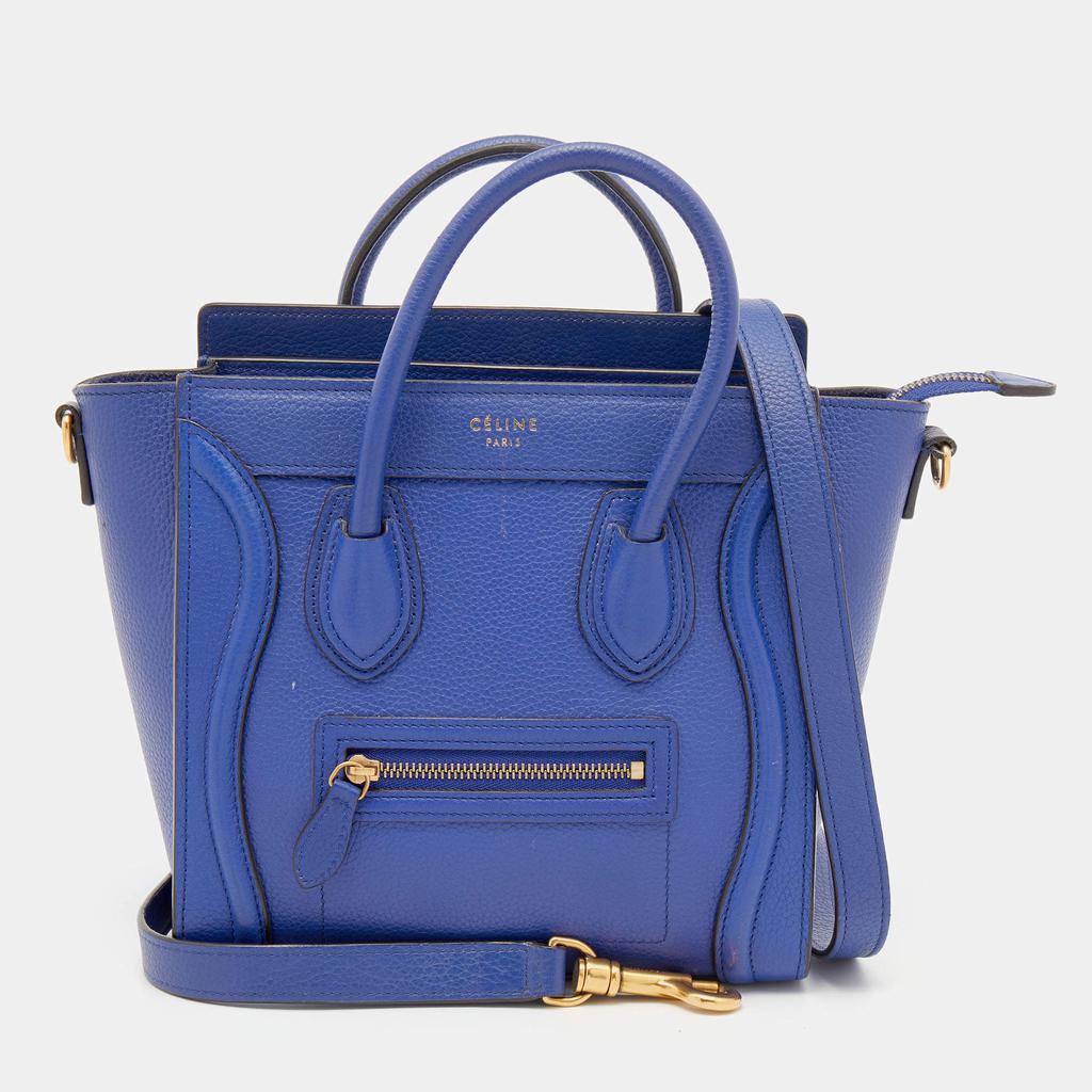 Celine Blue Leather Nano Luggage Tote商品第1张图片规格展示