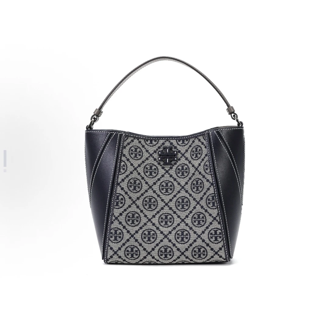 商品[国内直发] Tory Burch|TORY BURCH McGraw 徽标Logo磁性按扣 荔枝纹皮革 水桶包单肩斜挎手提包 小号,价格¥3532,第3张图片详细描述