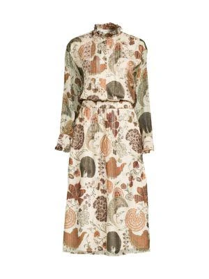 商品Lafayette 148 New York|Floral Silk Blend Midi Dress,价格¥6078,第5张图片详细描述