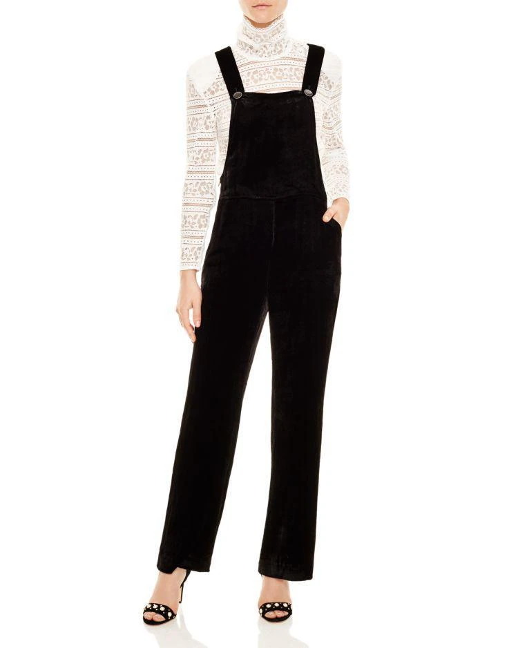 商品Sandro|Trudie Velvet Overalls,价格¥2127,第1张图片