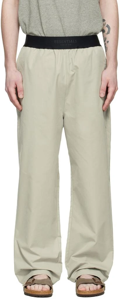 商品Essentials|Green Cotton Lounge Pants,价格¥338,第1张图片