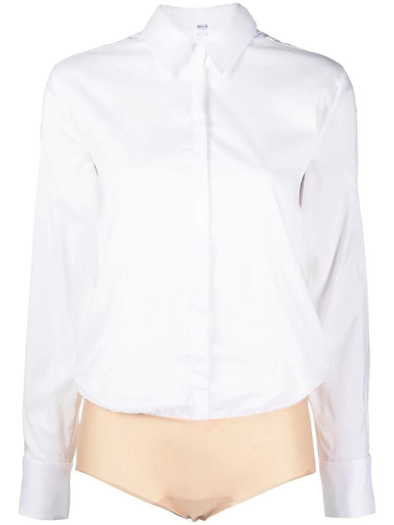 商品Wolford|WOLFORD London shirt-style body white,价格¥1623,第1张图片