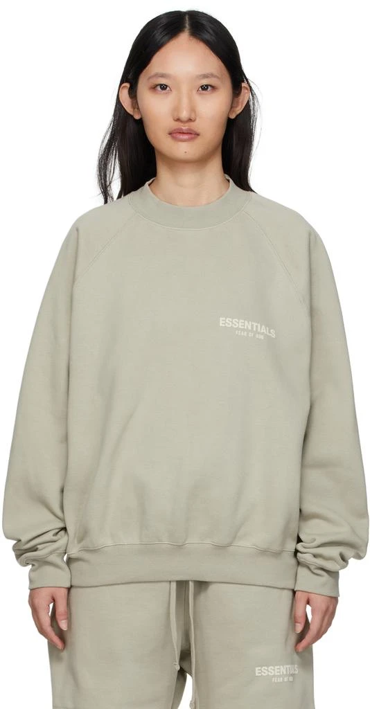 商品Essentials|Green Fleece Raglan Sweatshirt,价格¥376,第1张图片
