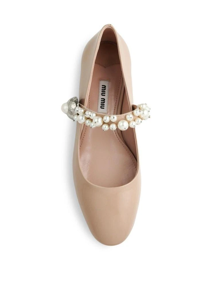 商品Miu Miu|Pearly Patent Leather Mary Jane Flats,价格¥2250,第4张图片详细描述