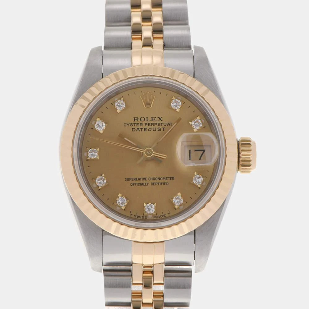 商品[二手商品] Rolex|Rolex Champagne Diamonds 18K Yellow Gold And Stainless Steel Datejust 69173 Women's Wristwatch 26 mm,价格¥38456,第1张图片