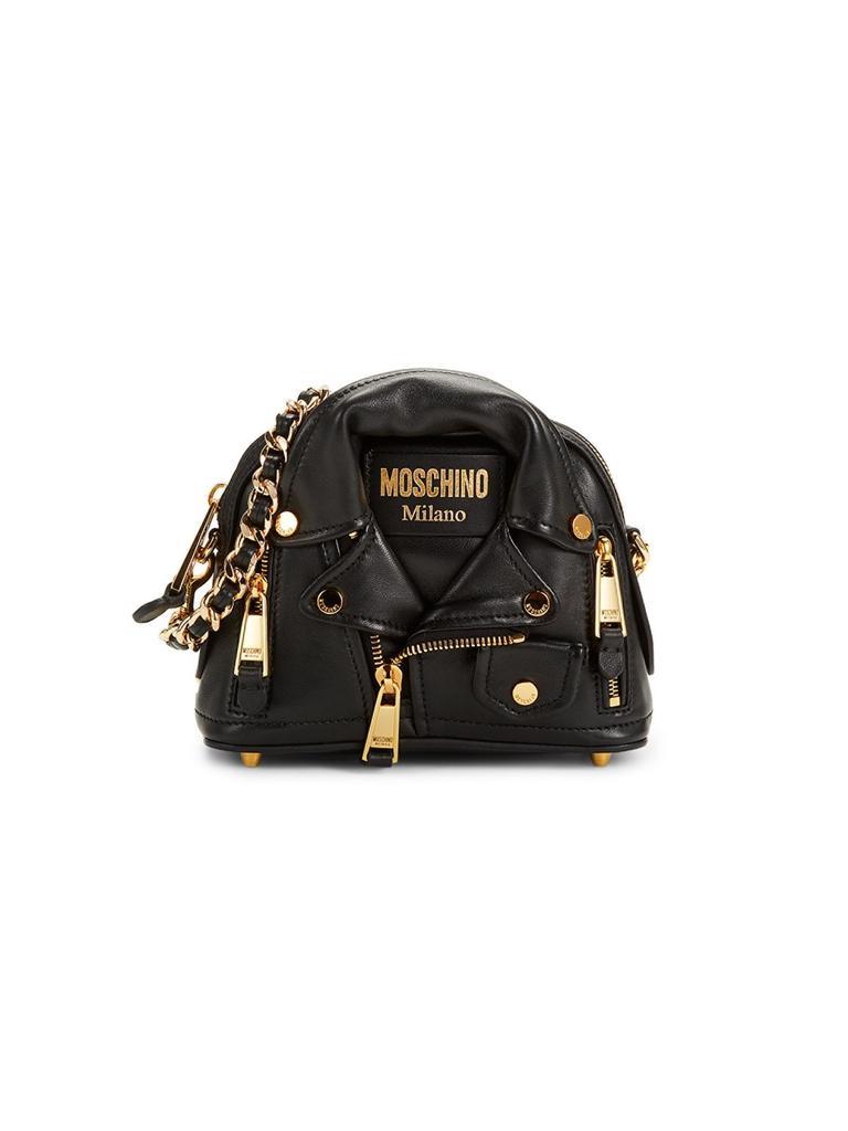 商品Moschino|Biker Leather Mini Crossbody Bag,价格¥6640,第1张图片