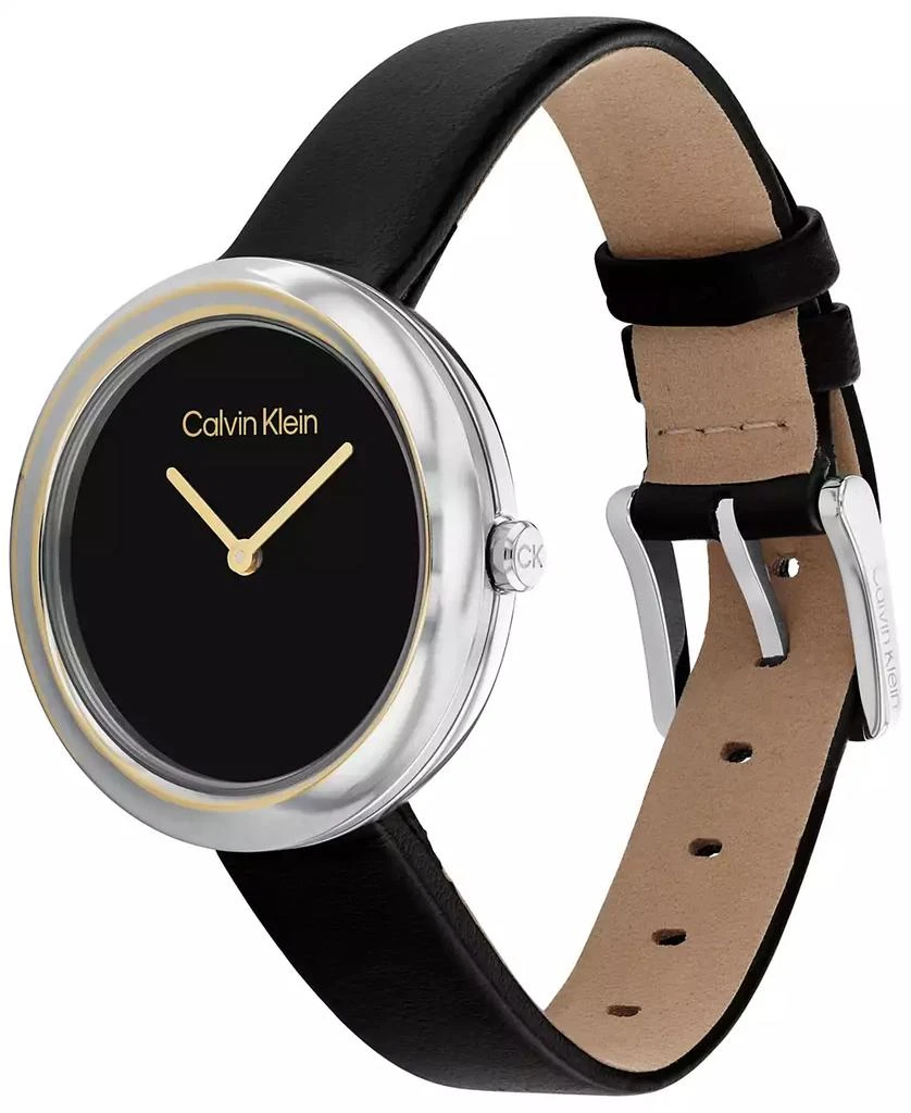 商品Calvin Klein|Black Leather Strap Watch 34mm,价格¥493,第2张图片详细描述