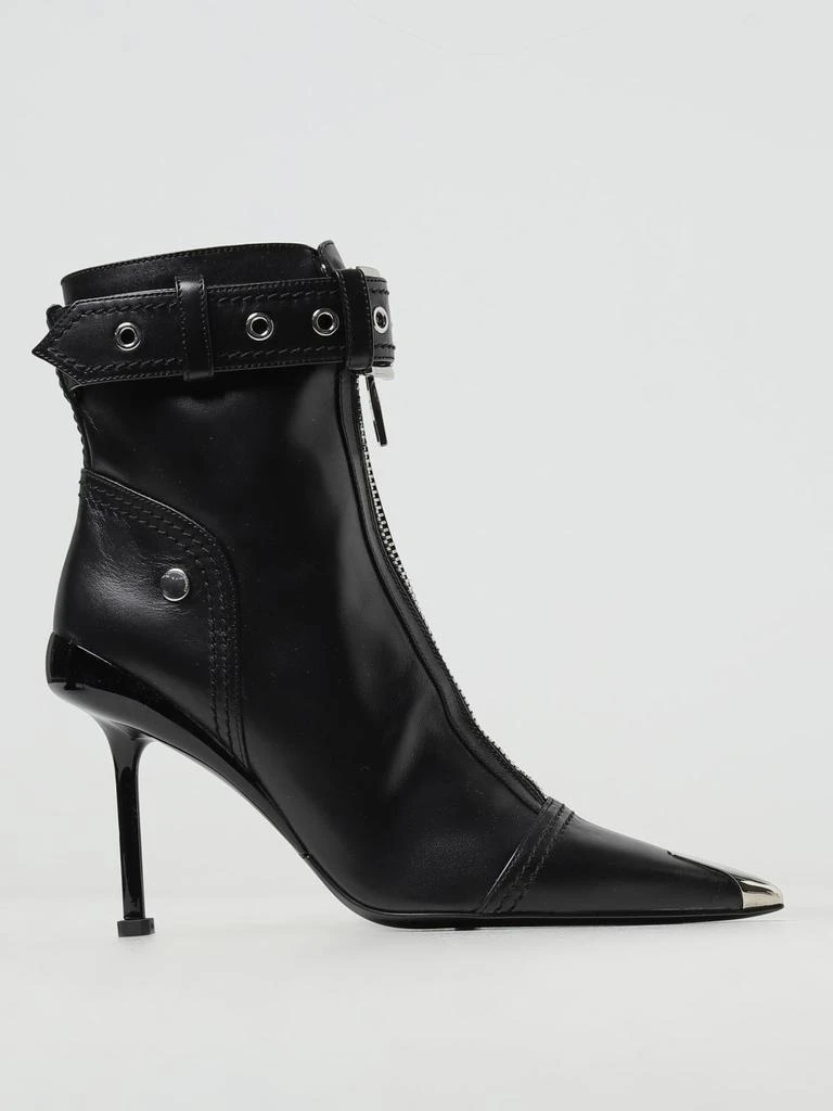 商品Alexander McQueen|Alexander McQueen Slash ankle boots in leather with buckle,价格¥10185,第1张图片