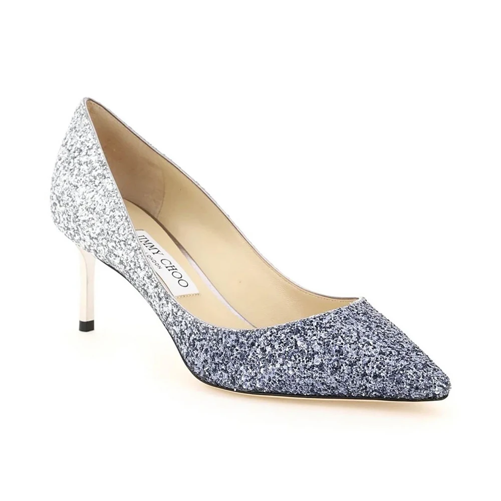 JIMMY CHOO 拼色女士高跟鞋 ROMY60-VXB-NAVYSILVER 商品