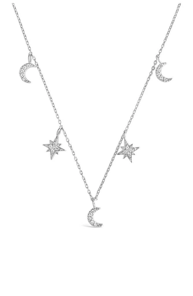商品Sterling Forever|Cubic Zirconia Moon & Burst Charm Necklace,价格¥261,第1张图片