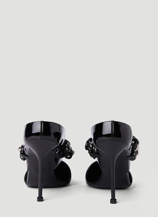 商品Alexander McQueen|Punk Chain High Heel Mules in Black,价格¥7803,第6张图片详细描述
