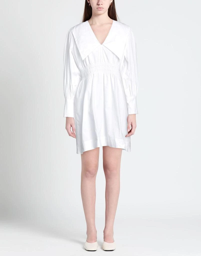 商品Ganni|长袖纯棉连衣裙 平纹褶边 无衬里,价格¥1221,第1张图片
