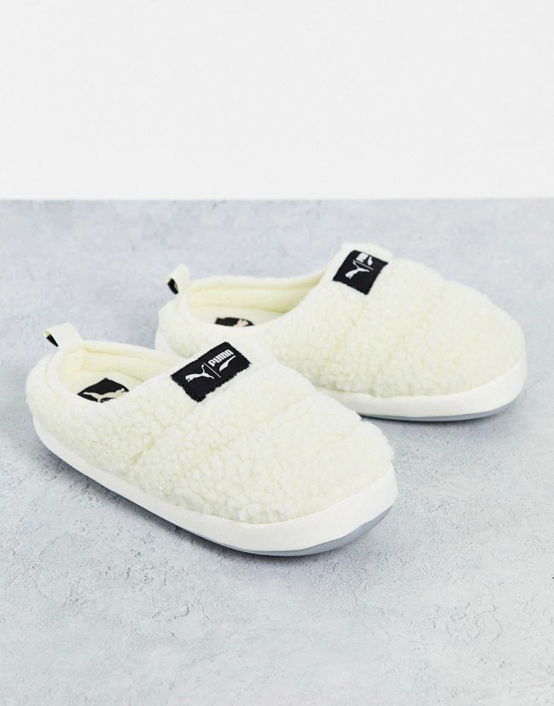 商品Puma|Puma Scuff sherpa slippers in off white,价格¥436,第1张图片