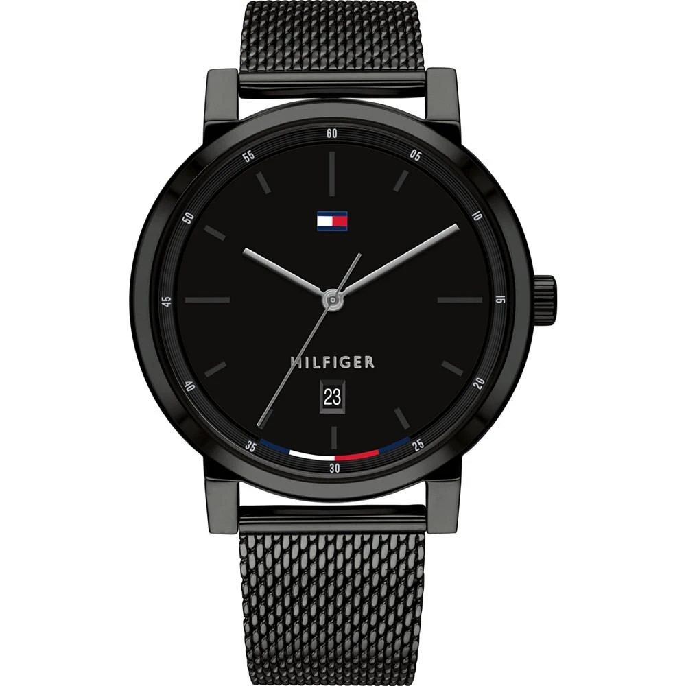 商品Tommy Hilfiger|Men's Black Stainless Steel Mesh Bracelet Watch 43mm,价格¥874,第1张图片