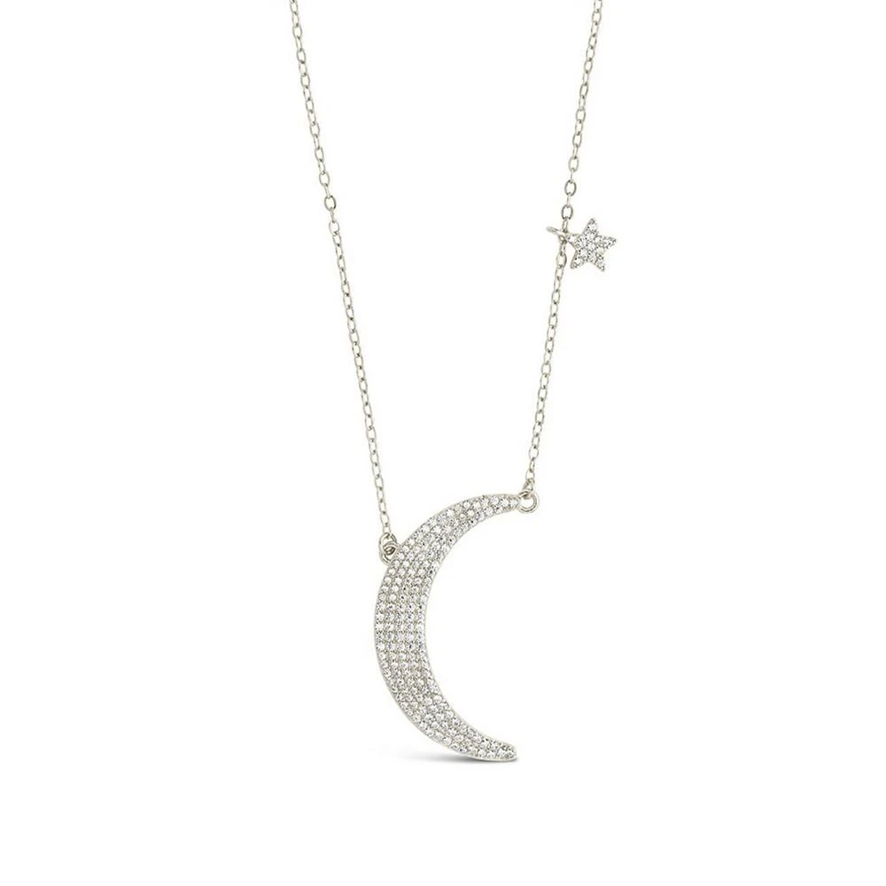商品Sterling Forever|Cubic Zirconia Crescent Star Charm Necklace,价格¥821,第1张图片
