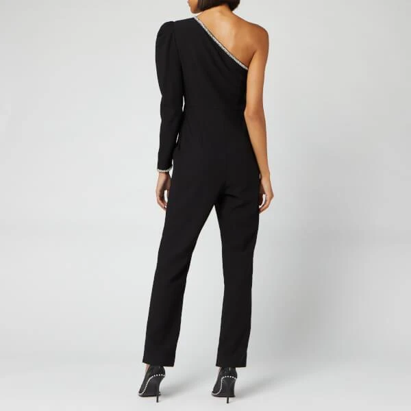 商品Self Portrait|Self-Portrait Women's One Shoulder Crepe Jumpsuit - Black,价格¥663,第2张图片详细描述