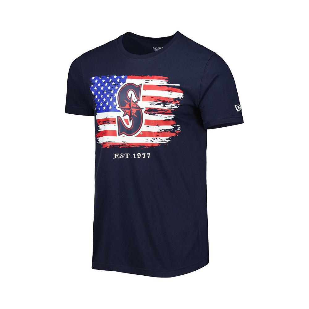 Men's Navy Seattle Mariners 4th of July Jersey T-shirt商品第3张图片规格展示