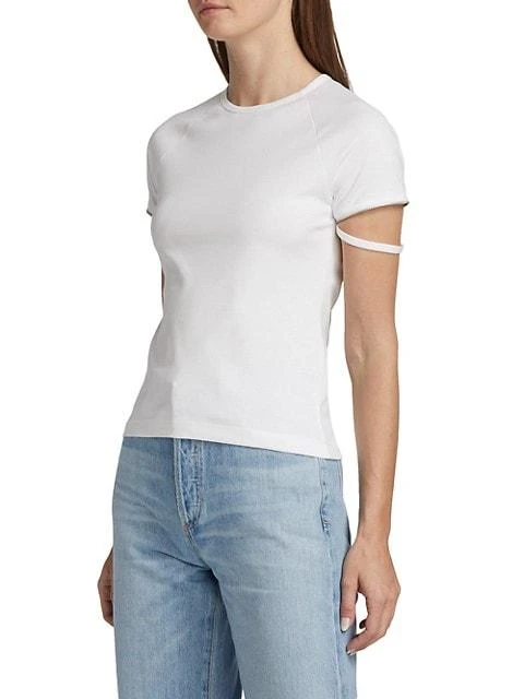 商品Helmut Lang|Zip Cotton Jersey Baby Tee,价格¥225,第4张图片详细描述