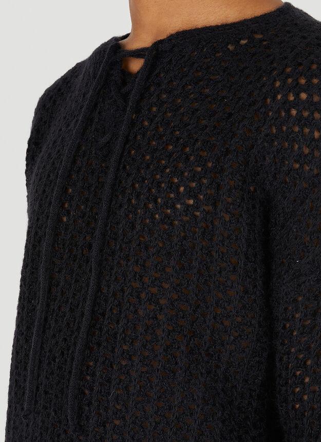 Lattice Knit Top in Black商品第5张图片规格展示