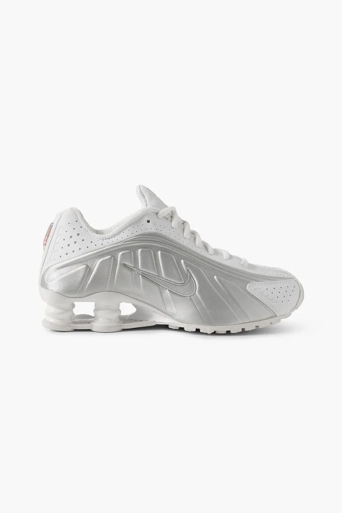 商品NIKE|Shox R4 metallic leather and mesh sneakers,价格¥290,第1张图片