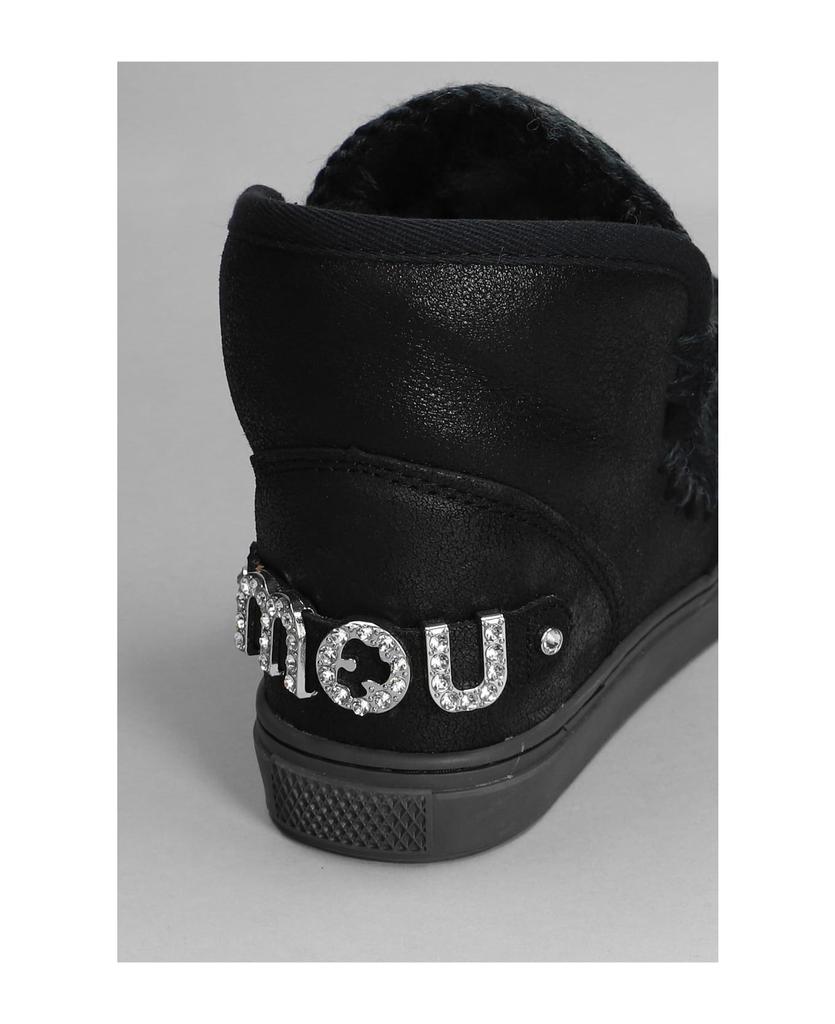 Eskimo Sneaker Low Heels Ankle Boots In Black Leather商品第5张图片规格展示