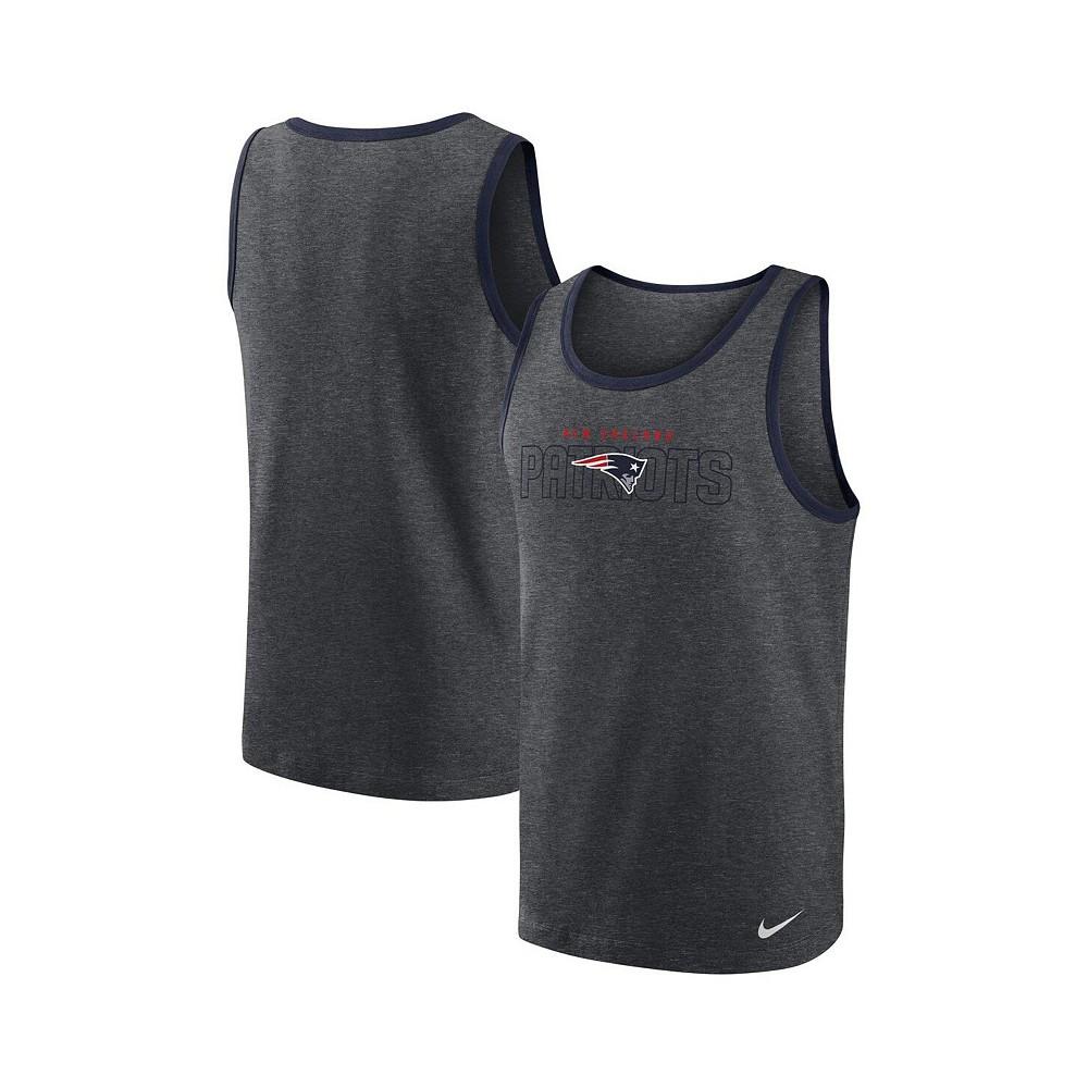 Men's Heathered Charcoal New England Patriots Tri-Blend Tank Top商品第1张图片规格展示