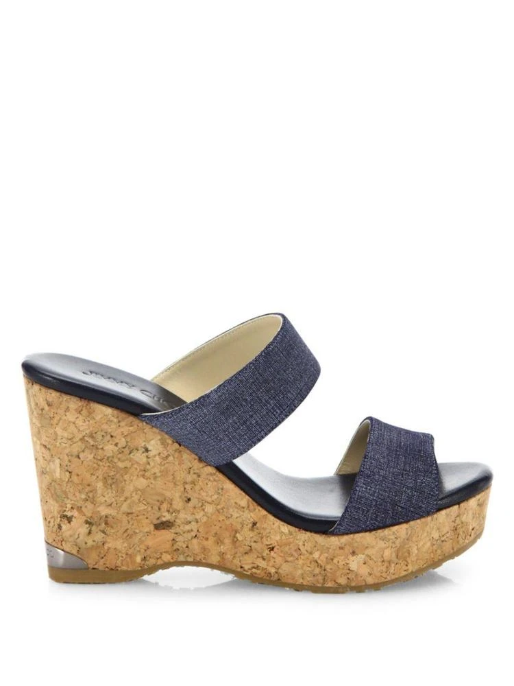 商品Jimmy Choo|Parker Denim & Cork Wedge Sandals,价格¥1349,第5张图片详细描述