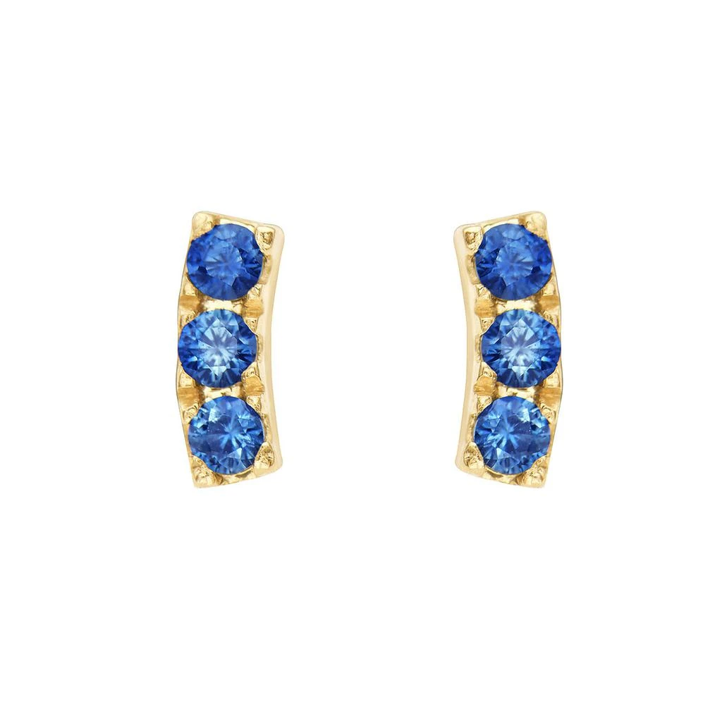商品Fine Jewelry|Sapphire Bar Stud 14k gold,价格¥1179,第1张图片