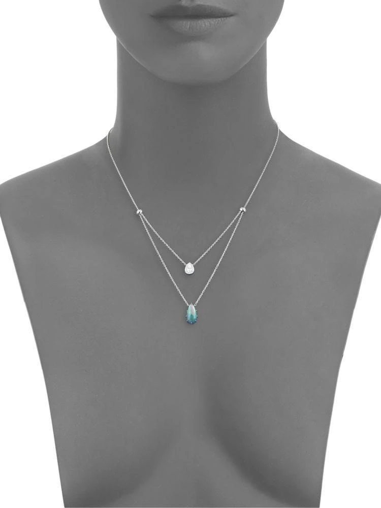 商品Nadri|Gris Crystal and Clear Quartz Double Pendant Necklace,价格¥207,第3张图片详细描述
