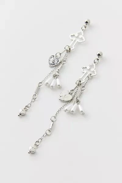 商品Urban Outfitters|Mia Cross Drop Earring,价格¥76,第3张图片详细描述