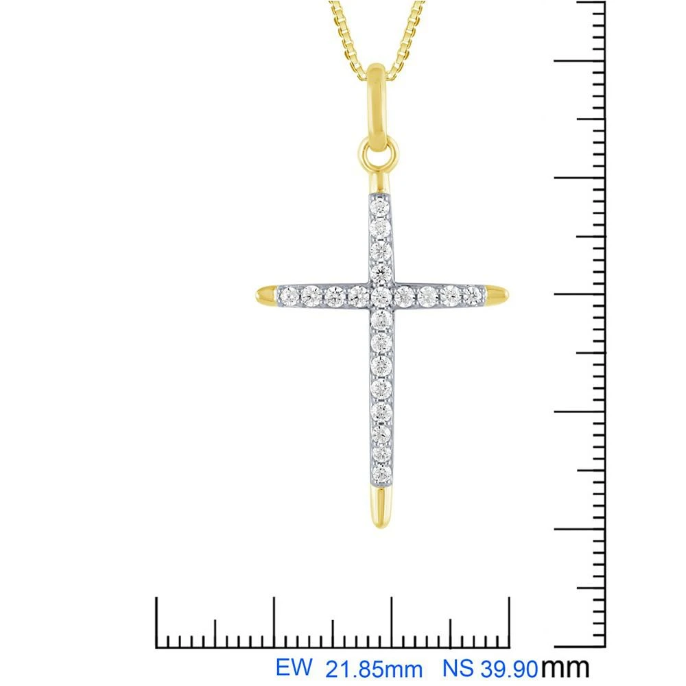 商品Macy's|Diamond Cross Pendant Necklace (1/2 ct. t.w.) in 14k Two-Tone Gold, 16" + 2" extender,价格¥5422,第3张图片详细描述