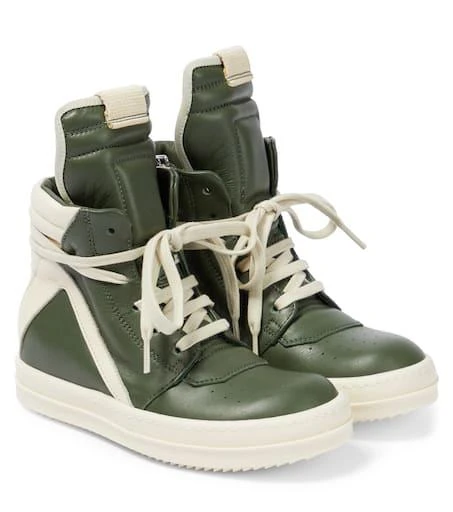 商品Rick Owens|Geobasket leather high-top sneakers,价格¥3193,第1张图片