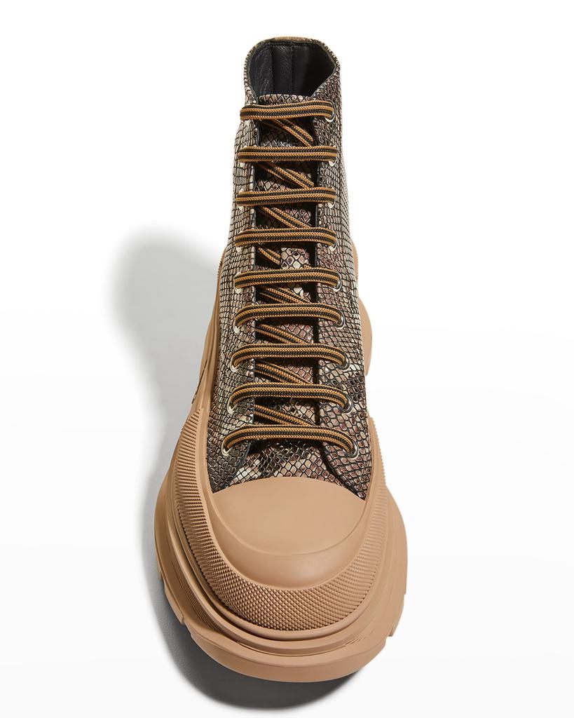 Men's Snake-Embossed Leather Tread Slick Boots商品第5张图片规格展示
