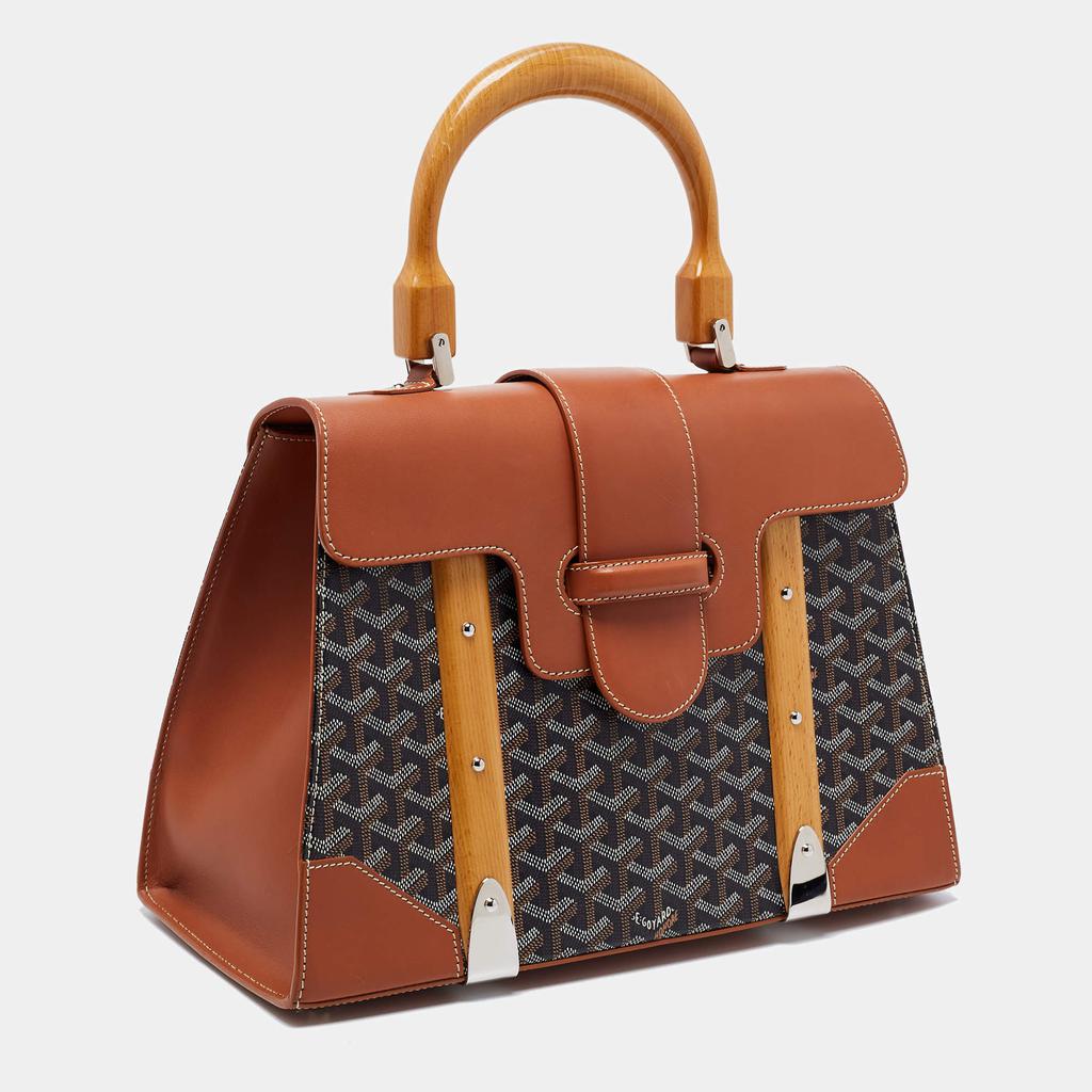 Goyard Brown Goyardine Coated Canvas and Leather Saigon MM Top Handle Bag商品第3张图片规格展示