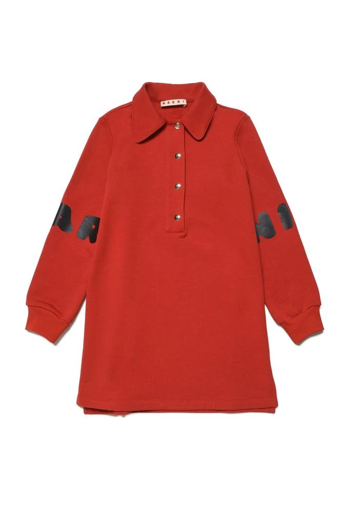 商品Marni|Marni Kids Logo Printed Long-Sleeved Polo Dress,价格¥889,第1张图片