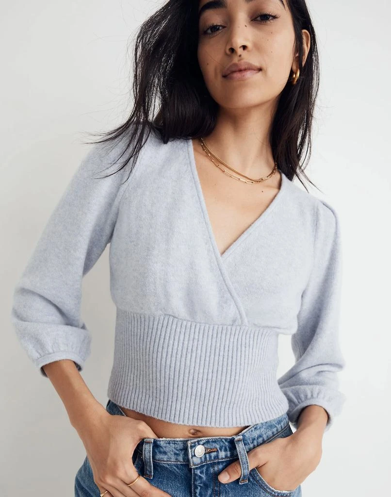 商品Madewell|Wrap V-Neck Sweater in Coziest Yarn,价格¥516,第4张图片详细描述