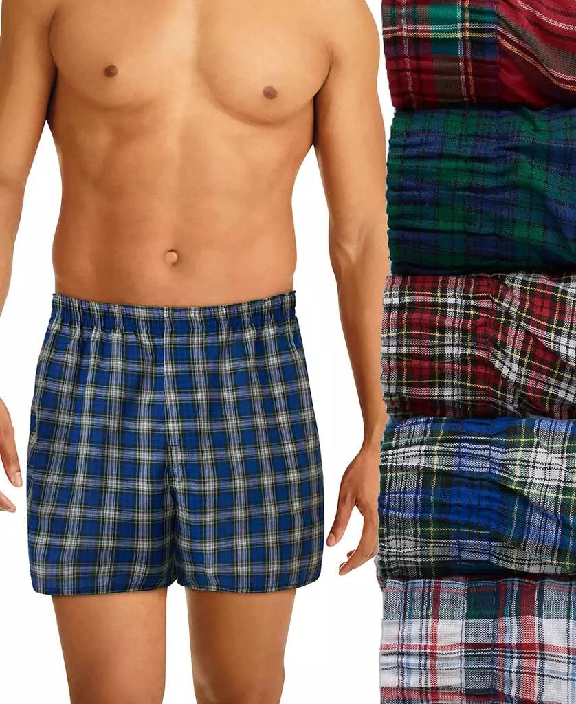 商品Hanes|Men's 5-Pk. Ultimate® FreshIQ® Tartan Print Woven Boxers,价格¥173,第2张图片详细描述