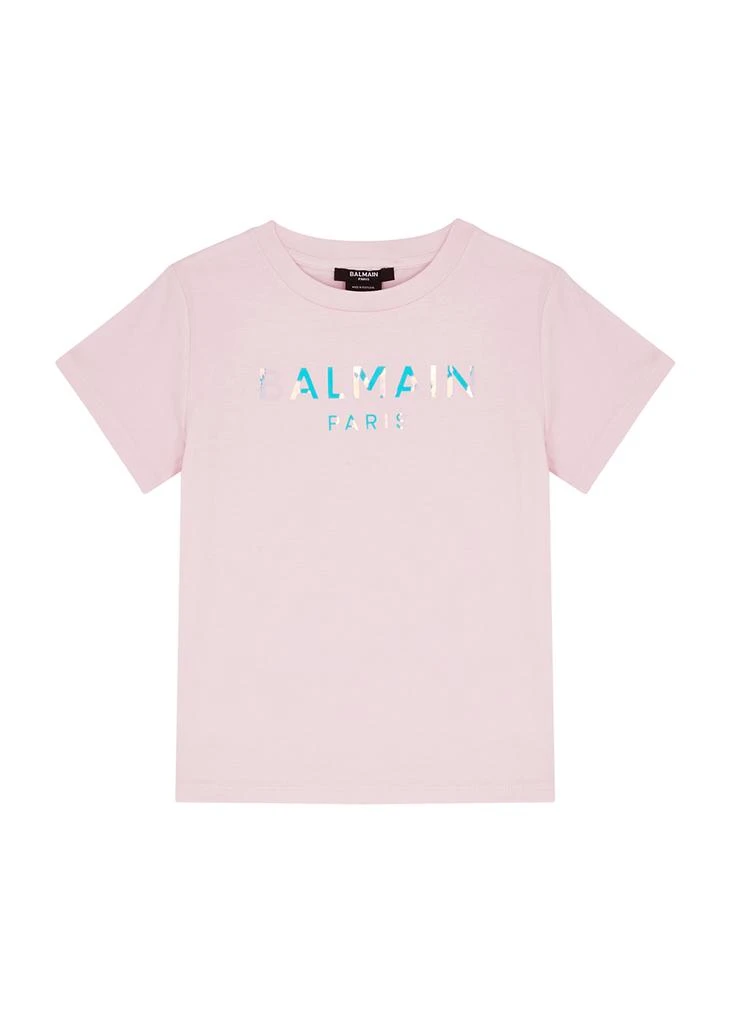 商品Balmain|KIDS Holographic logo cotton T-shirt (12-14 years),价格¥1385,第1张图片