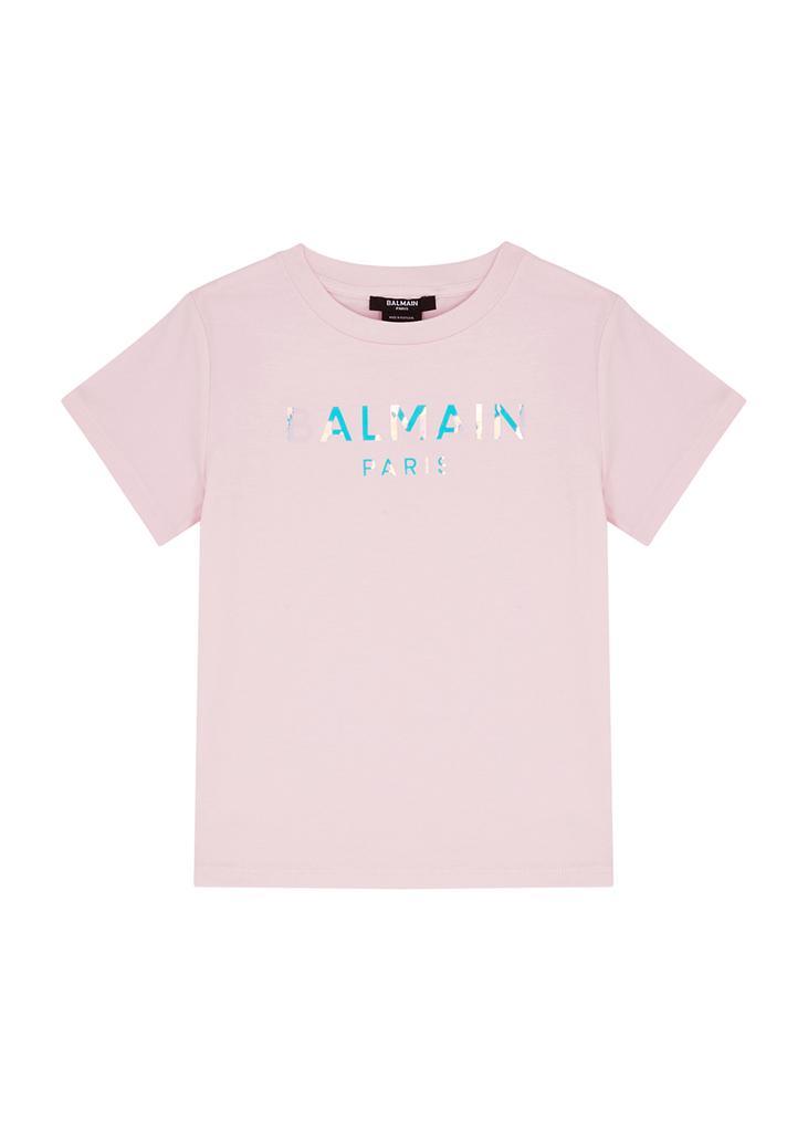 商品Balmain|KIDS Holographic logo cotton T-shirt (12-14 years),价格¥1151,第1张图片