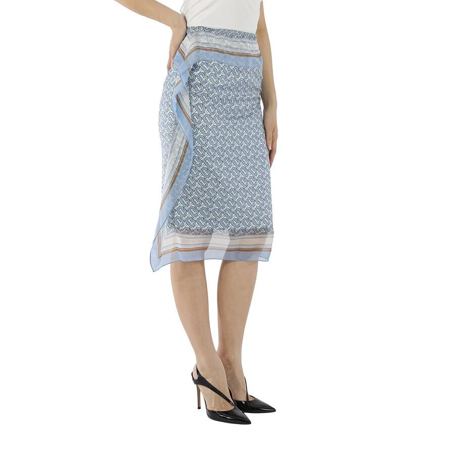 商品Burberry|Monogram Print Scarf Detail Silk Pencil Skirt,价格¥1567,第2张图片详细描述