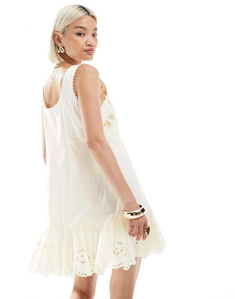 商品Miss Selfridge|Miss Selfridge high low hem heritage mini dress,价格¥475,第4张图片详细描述