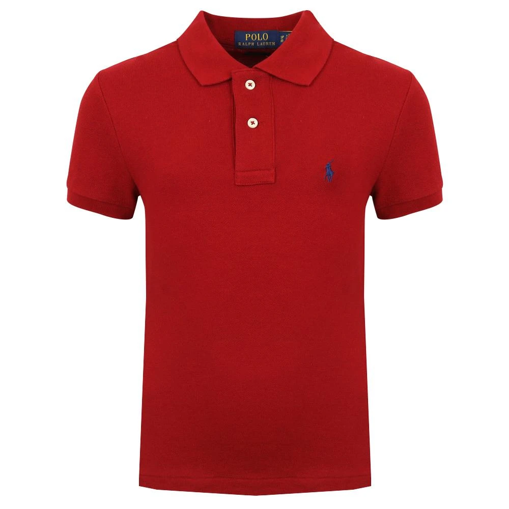 商品Ralph Lauren|Dark Red Slim Fit Short Sleeve Polo Shirt,价格¥217,第1张图片
